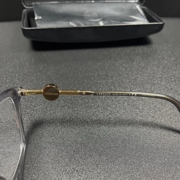 Versace Italy B Mod 3293 55[]18 140 Black / Gold Eyeglasses / Frames W/Case MH - Picture 5 of 10